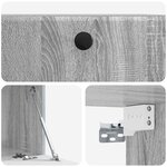 vidaXL Meuble TV mural 59 5 x 41 x 30 cm Sonoma gris Bois d'ingénierie