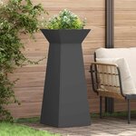 vidaXL Jardinières en Pilier de Jardin   2 Pièces avec bol noir  dimensions 40x40x100 cm  en acier.