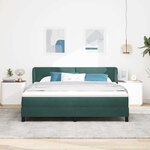 vidaXL Lit à ressorts avec matelas Vert foncé 180 x 200 cm Velours