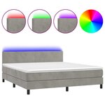 vidaXL Sommier à lattes de lit avec matelas LED Gris clair 180x200 cm