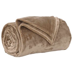 vidaXL Jeté Camel 130 x 150 cm Toison