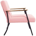 vidaXL fauteuil Rose Tissu ressemblant à de la laine bouclée