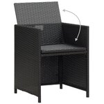 vidaXL Chaises de jardin lot de 2 avec coussins Résine tressée Noir