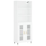 vidaXL Buffet haut Blanc 69 5x34x180 cm Bois d'ingénierie