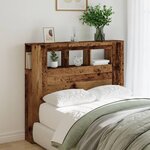 vidaXL Tête de lit à LED vieux bois 120x18 5x103 5cm bois d'ingénierie