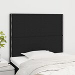 vidaXL Têtes de lit 2 Pièces Noir 100x5x78/88 cm Tissu