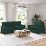 vidaXL Ensemble de Canapés 2 Pièces Vert foncé Velours