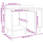 vidaXL Table de travail commerciale avec armoire 120x60x96 cm Inox