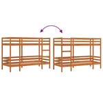 vidaXL Lit superposé cire marron 90x190 cm bois de pin massif