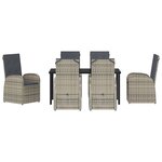 vidaXL Ensemble de salle à manger pour jardin 7 Pièces Gris polyrotin