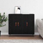 vidaXL Buffet Chêne noir 89 5 x 34 x 80 cm Bois d'ingénierie