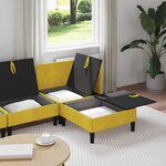 vidaXL Ensemble de meubles pour le salon 4 Pièces Jaune Velours