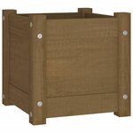 vidaXL Jardinières d'extérieur 2Pièces Marron miel 31x31x31cm Bois de pin