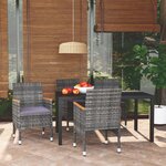 vidaXL Ensemble à manger de jardin coussins 5Pièces Résine tressée Gris