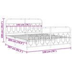 vidaXL Cadre de lit métal sans matelas avec pied de lit noir 193x203cm
