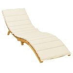 vidaXL Coussin de chaise longue crème 200x50x3 cm tissu oxford