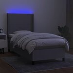vidaXL Sommier à lattes de lit matelas LED Gris clair 100x200 cm Tissu