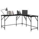 vidaXL Bureau Chêne noir 149 x 149 x 75 cm Bois d'ingénierie