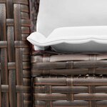 vidaXL Chaise à bascule de jardin avec coussins marron résine tressée