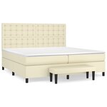 vidaXL Sommier à lattes de lit avec matelas Crème 200x200cm Similicuir