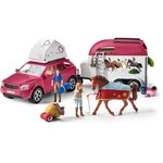 Schleich grand voyage équestre en voiture et remorque