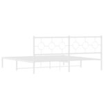 vidaXL Cadre de lit métal sans matelas et tête de lit blanc 193x203 cm