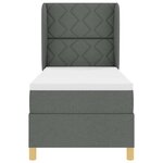 vidaXL Lit à ressorts avec matelas gris foncé 90x190 cm Gris foncé