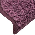 vidaXL Tapis d'escalier 15 pièces 56 x 17 x 3 cm Violet foncé Demi-rond