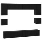 vidaXL Ensemble meuble TV 8 Pièces Chêne noir Bois d'ingénierie