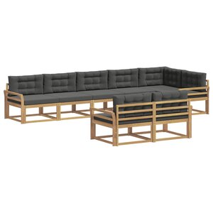 vidaXL Ensemble de canapés d'extérieur 6 Pièces Blanc et anthracite