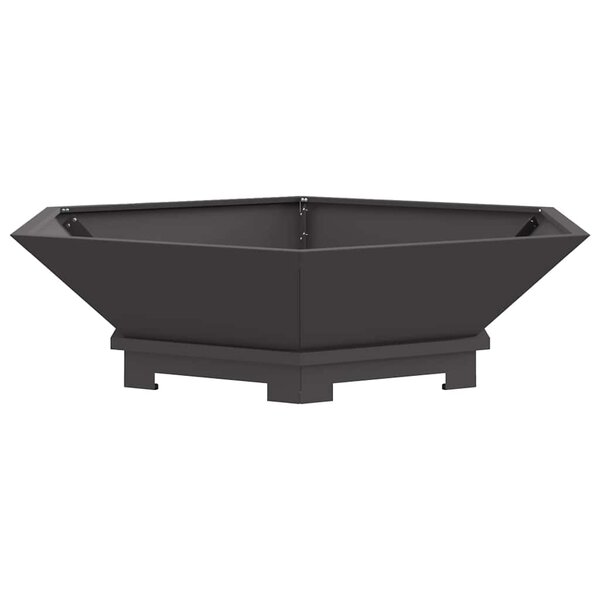 vidaXL Brasero Noir 100 x 100 x 28 cm Acier patiné