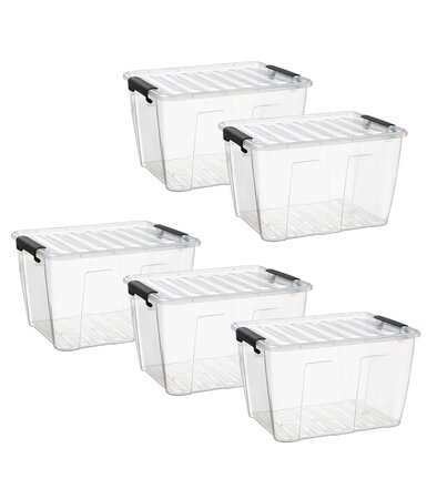 Boîte de rangement en plastique transparent 55 litres - 31x57x45