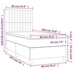 vidaXL Sommier à lattes de lit avec matelas Taupe 90x190 cm Tissu