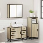 vidaXL Ensemble de meubles de salle de bain 3 Pièces chêne sonoma