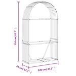 vidaXL Porte-bûches Anthracite 120 x 45 x 210 cm Acier galvanisé