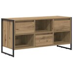 vidaXL Meuble TV Chêne artisan 100 x 36 x 49 5 cm Bois d'ingénierie
