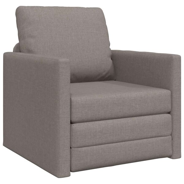 vidaXL Canapé-lit avec coussin Taupe 74 x 77 x 81 cm tissu