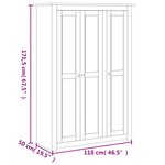 vidaXL Garde-robe 3 portes Gris 118x50x171 5 cm Pin Assortiment Panama