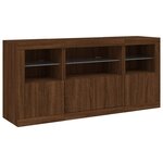 vidaXL Buffet avec lumières LED chêne marron 142 5x37x67 cm