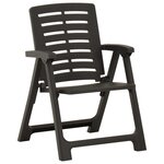 vidaXL Ensemble de bistro pliable 3 Pièces Plastique gris