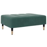 vidaXL Canapé-lit à 2 places avec repose-pied vert foncé velours