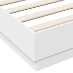 vidaXL Cadre de lit blanc 135x190 cm bois d'ingénierie