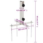 vidaXL Base de parasol avec piquets de sol Ø32-38 mm argenté acier