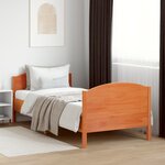 vidaXL Cadre de lit sans matelas cire marron 100x200cm bois pin massif