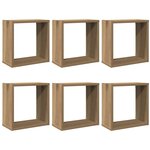 vidaXL Étagères cube murales 6 Pièces chêne artisanal bois d'ingénierie