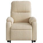 vidaXL Fauteuil inclinable de massage crème tissu microfibre