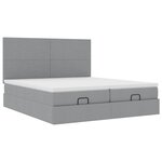 VidaXL Cadre de lit ottoman et matelas gris clair 200x200cm tissu