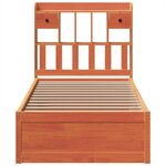 vidaXL Cadre de lit sans matelas cire marron 100x200cm bois pin massif