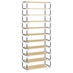vidaXL Armoire à chaussures Crème 60x30x166 cm Tissu