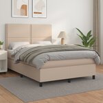 vidaXL Sommier à lattes de lit avec matelas Cappuccino 140x190 cm